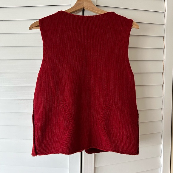 LUXE Brunello Cucinelli Shearling/Cashmere Cherry Red Vest Small Womens Suede - Picture 8 of 13
